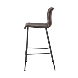 Jayden KD PU Low Back Counter Stool, Vintage Coffee Brown