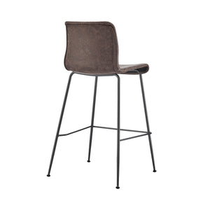 Jayden KD PU Low Back Counter Stool, Vintage Coffee Brown