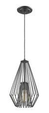 Quintus 1 Light Mini Pendant in Matte Black Finish