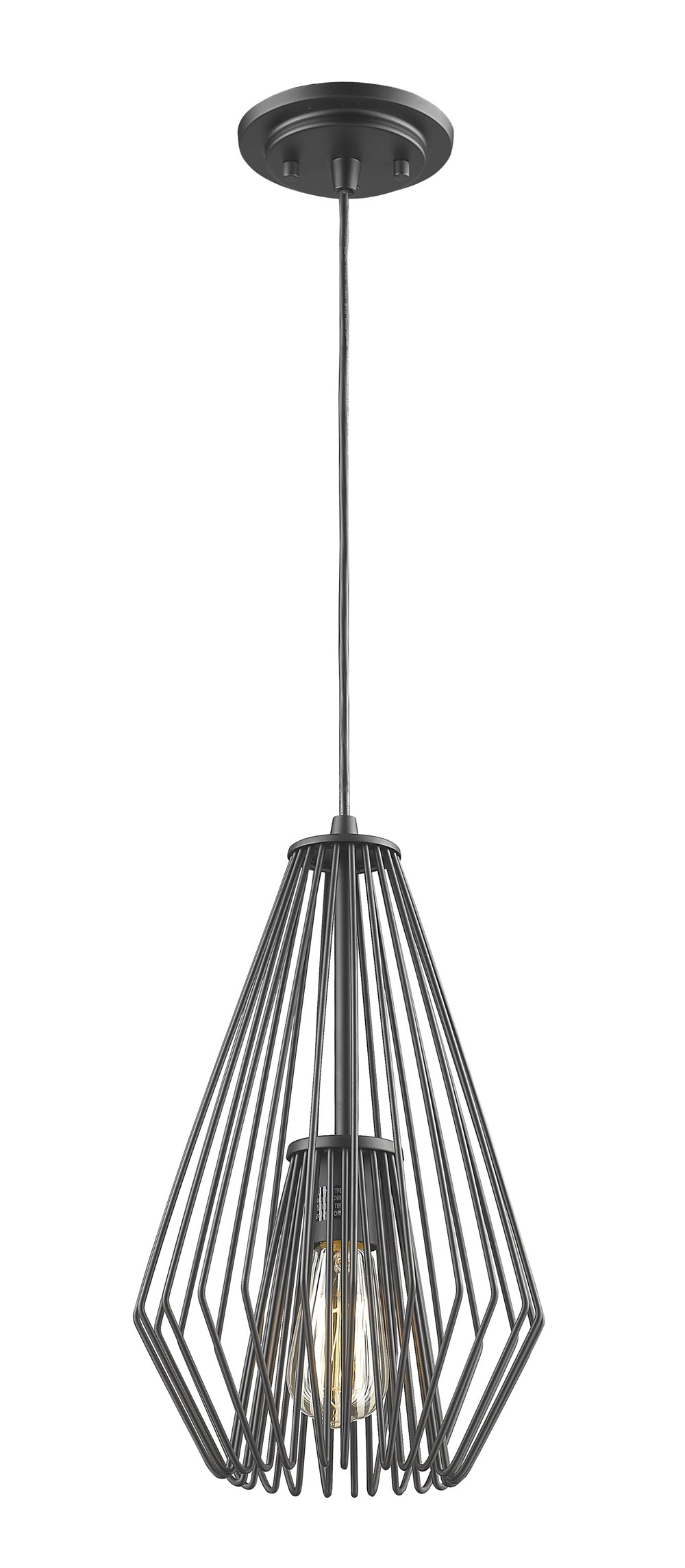 Quintus 1 Light Mini Pendant in Matte Black Finish