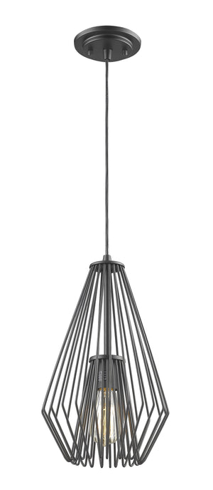 Quintus 1 Light Mini Pendant in Matte Black Finish