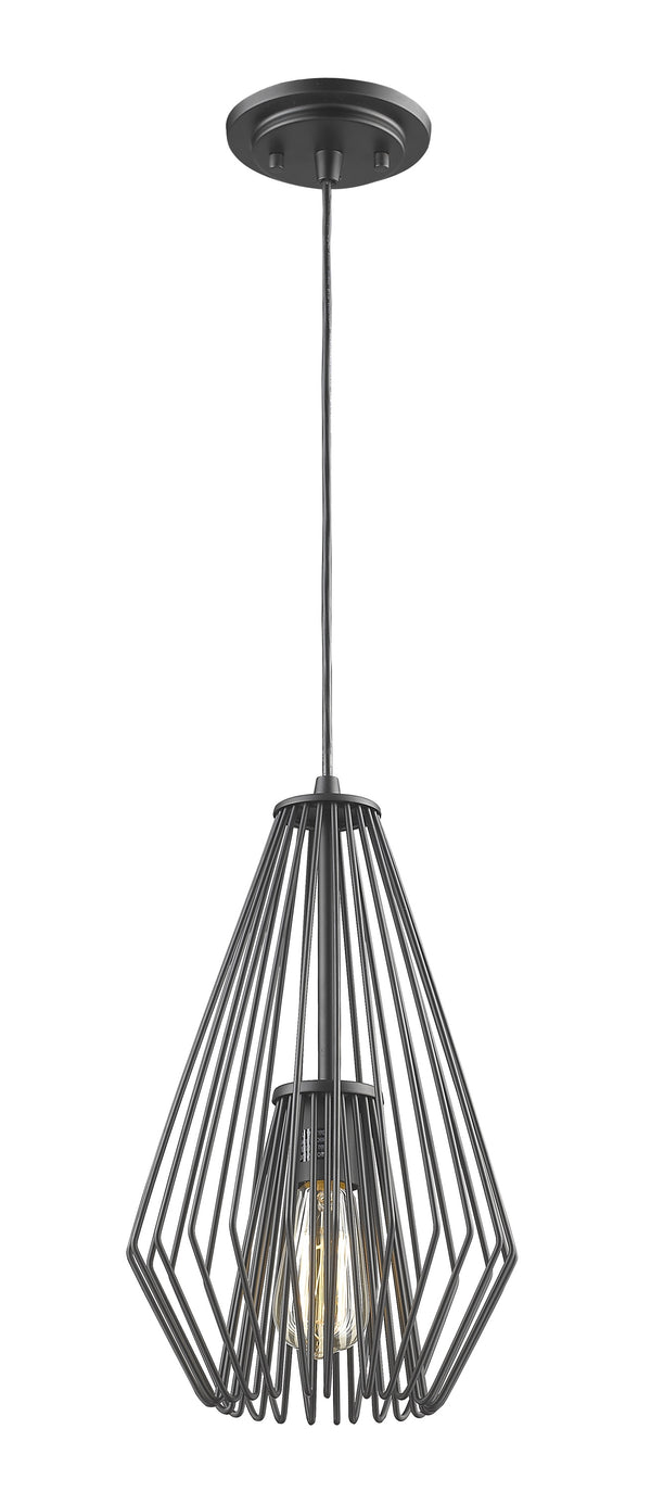 Quintus 1 Light Mini Pendant in Matte Black Finish