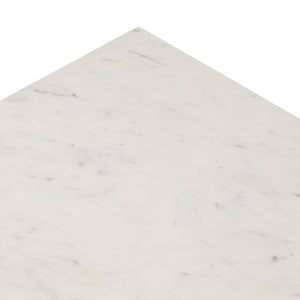 Hammered Iron Coffee Table In White Marble