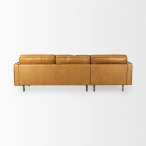 D'Arcy 111"L x 70"D x 33"H Tan Leather Left Chaise Sectional