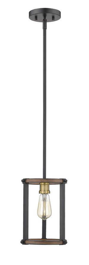 Kirkland 1 Light Mini Pendant in Rustic Mahogany Finish