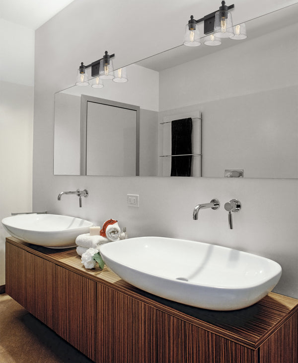 Bohin 2 Light Vanity in Matte Black Finish