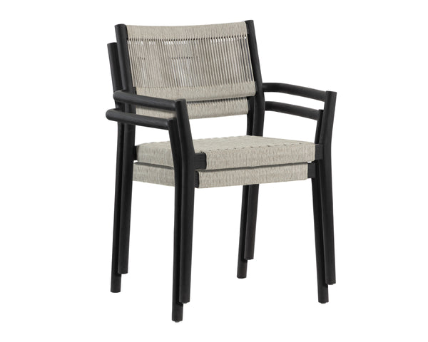 KAVALA STACKABLE DINING ARMCHAIR - CHARCOAL