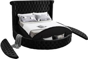 Lorena King Bed In Black Velvet
