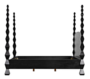 Brancusi Bed, Queen, Hand Rubbed Black