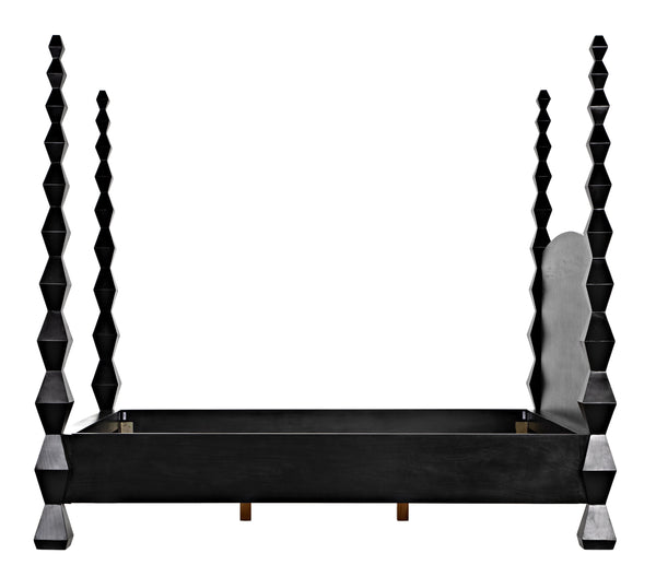 Brancusi Bed, Queen, Hand Rubbed Black