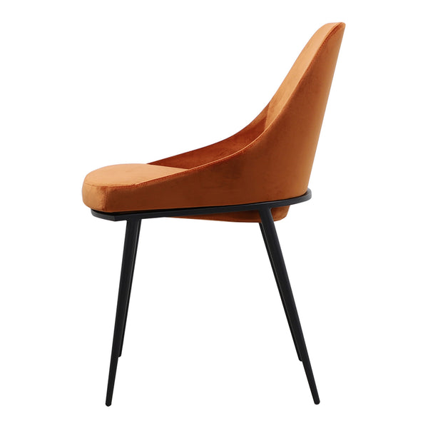 Moe's Sedona Dining Chair Amber Velvet - Set of 2