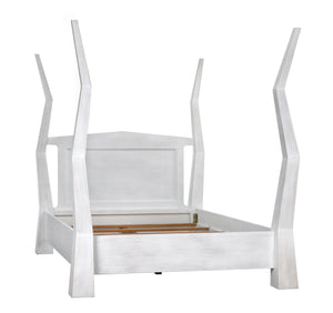 Patras Queen Bed in White Wash Mahogany