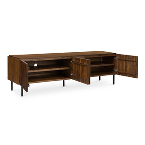 Lincoln Media Cabinet in Brown with Clinker Design