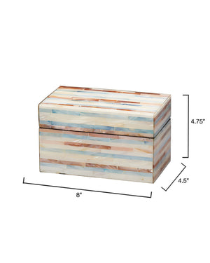 Roosevelt Blue Mother of Pearl Decorative Box, Small