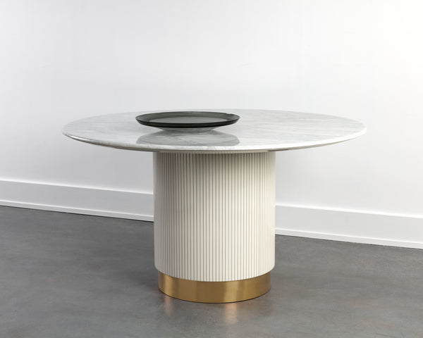 PALOMA DINING TABLE - ROUND - WHITE MARBLE - 54"