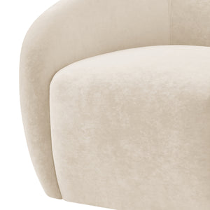 Regina Velvet Swivel Accent Arm Chair, Dainty Cream