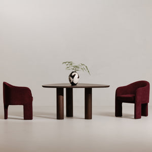 Moe's Clara Collection Upholstered Dining Chair in Plum