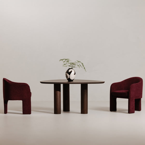 Moe's Clara Collection Upholstered Dining Chair in Plum