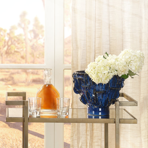  Helios Ceramic Decorative Vase, Blue