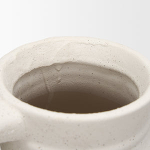 Tyrus Large Textured Matte White w/ Speckling Ceramic Vase