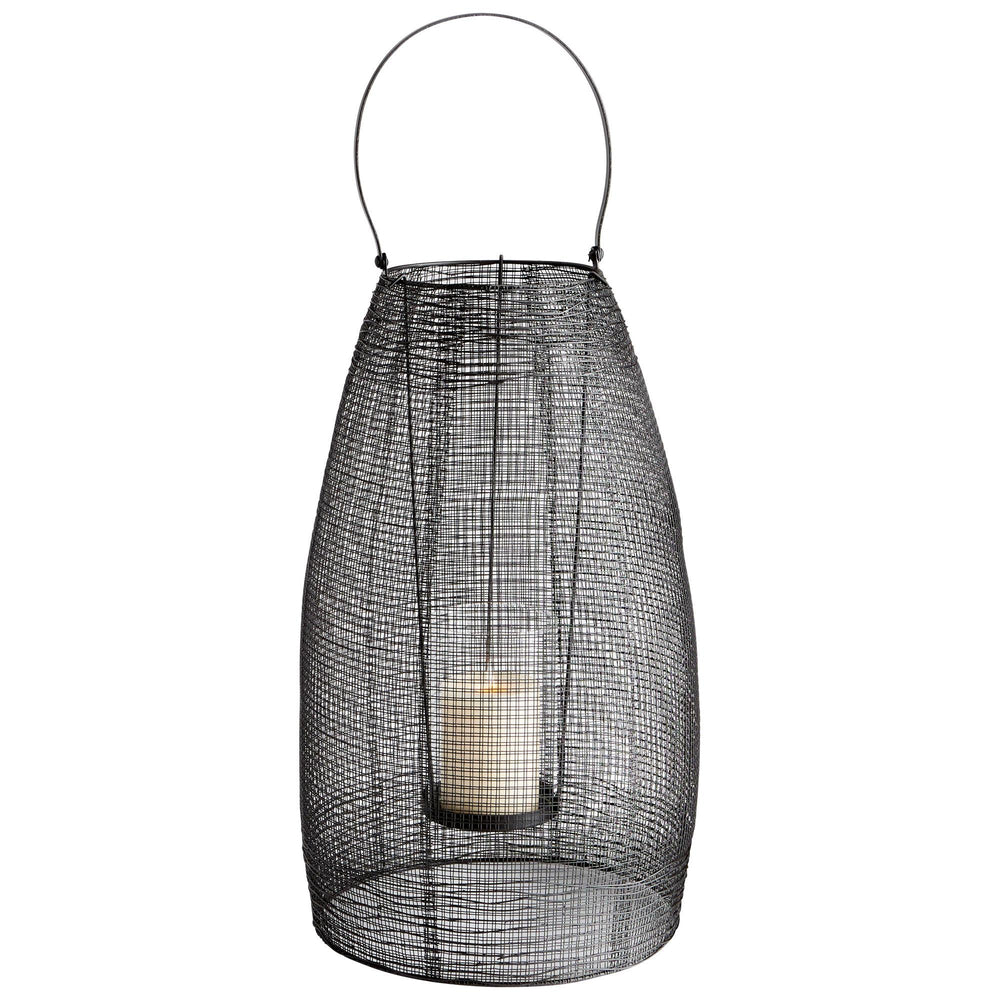 Large Gauze Candleholder In Graphite