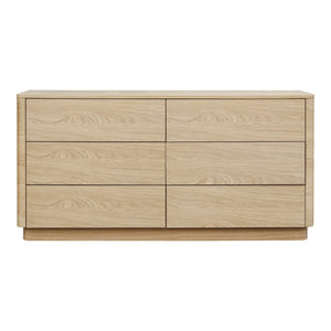 Moe's Round Off Six-Drawer Light Oak Dresser