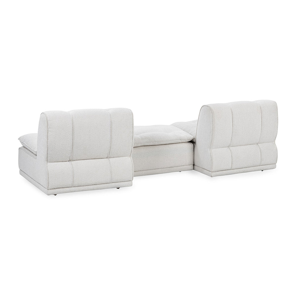 Haven Upholstered Modular 2pc Sectional with Ottoman in White