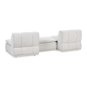 Haven Upholstered Modular 2pc Sectional with Ottoman in White