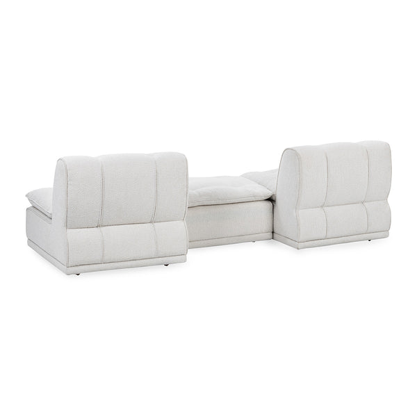 Haven Upholstered Modular 2pc Sectional with Ottoman in White