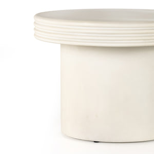 Grecia Outdoor End Table In Large In White