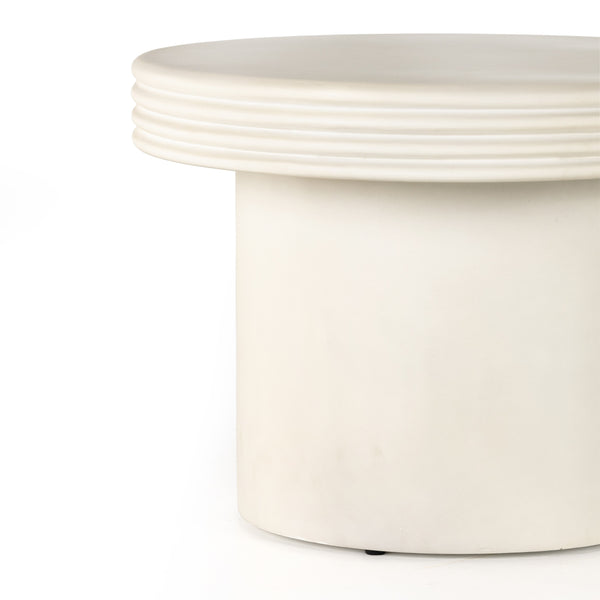 Grecia Outdoor End Table In Large In White