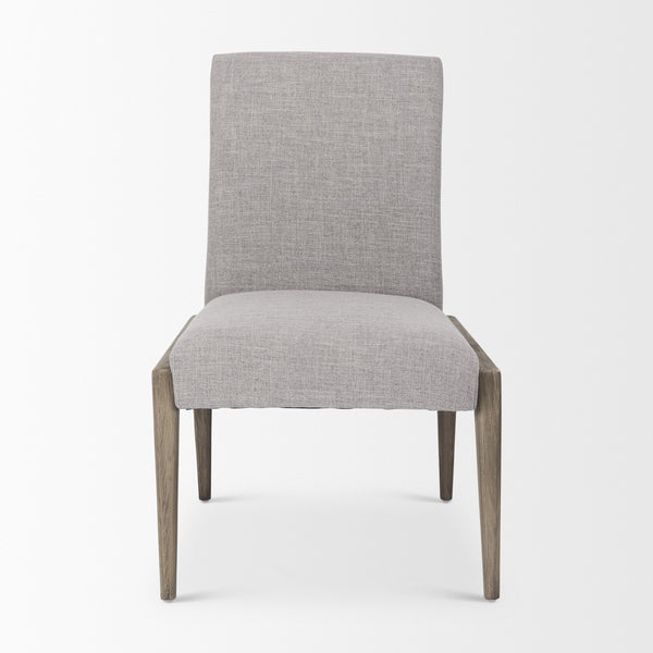 Palisades Gray Upholstery w/ Solid Wood Armless Dining Chair