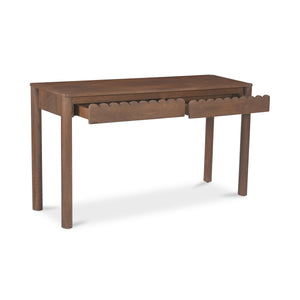 Moe's Wiley Console Table with Scalloped Edge, Brown