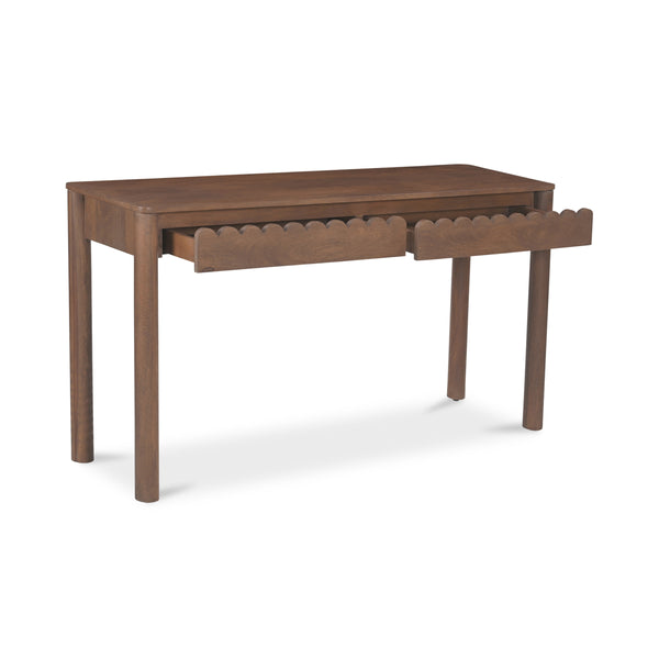 Moe's Wiley Console Table with Scalloped Edge, Brown