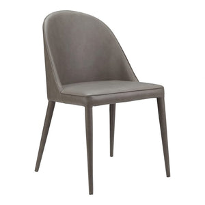 Moe's Burton Dining Chair Set of 2 in Grey Vegan Leather