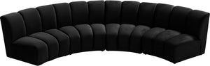 Lynda 4pc. Modular Sectional In Black Velvet