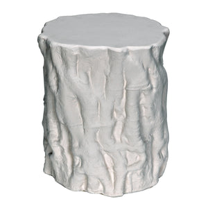 Damono Stool/Side Table, White Fiber Cement