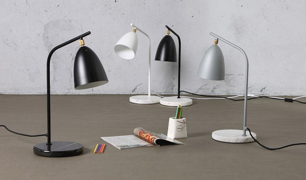 Loren Modern Table Lamp Matt - Black/White Marble
