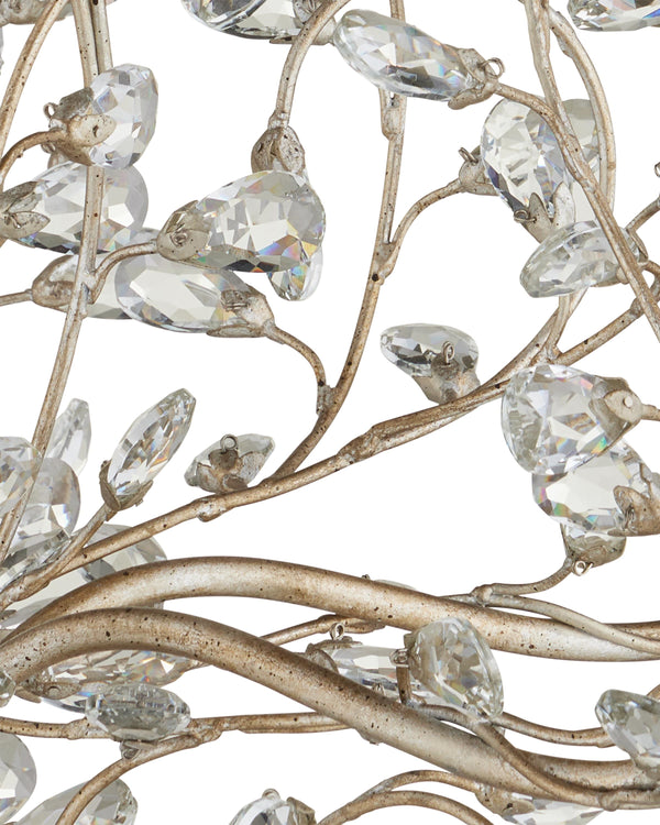 Crystal Bud Silver Small Chandelier In Silver Granello