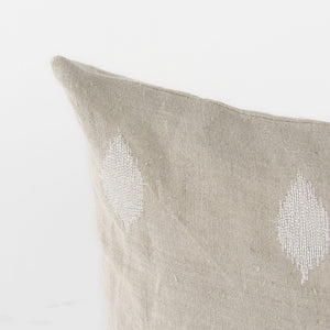 Enya 13L x 21W Beige and Cream Fabric Patterned Decorative Pillow Cover