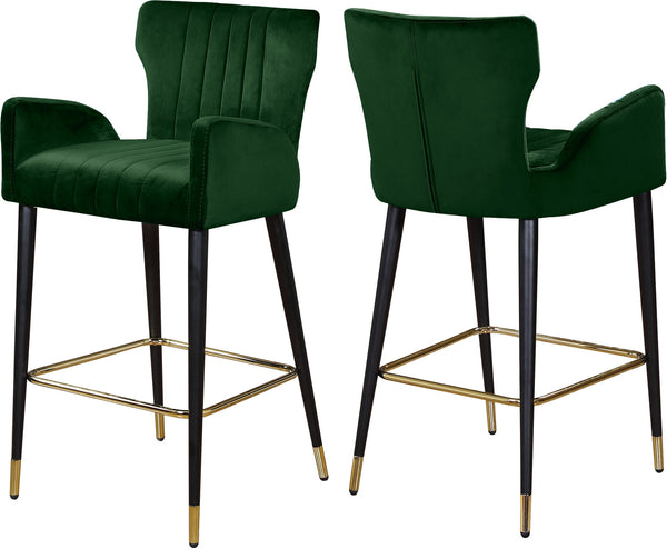 Alonzo Stool In Green Velvet