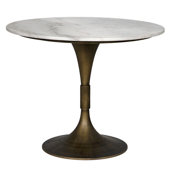 Jman Table 36", Aged Brass Finish