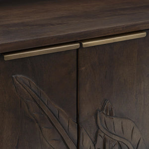 Ledro Solid Mango Wood Cabinet with Carvings
