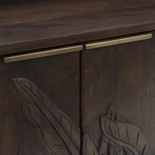 Ledro Solid Mango Wood Cabinet with Carvings