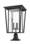 Seoul 3 Light Outdoor Pier Mounted Fixture in Black Finish