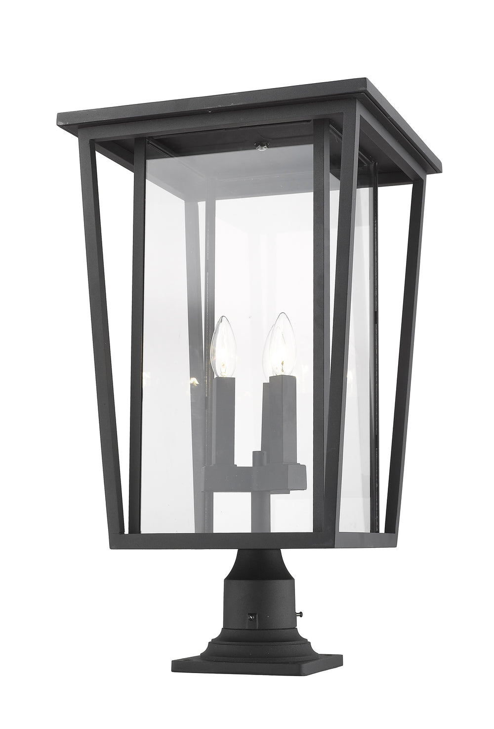 Seoul 3 Light Outdoor Pier Mounted Fixture in Black Finish
