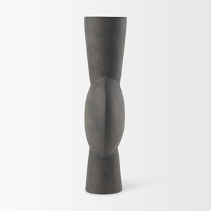 Kaz 8.3L x 3.9W x 16.7H Earthy Brown Ceramic Vase