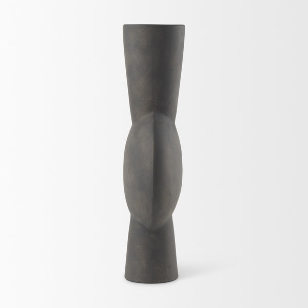 Kaz 8.3L x 3.9W x 16.7H Earthy Brown Ceramic Vase