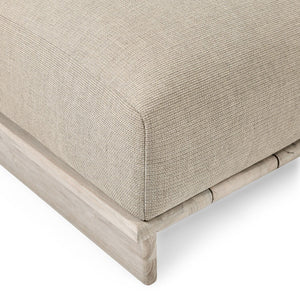 Livia Teak Outdoor Sectional in Soft Taupe