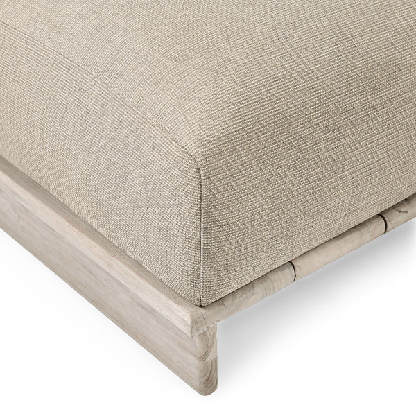 Livia Teak Outdoor Sectional in Soft Taupe